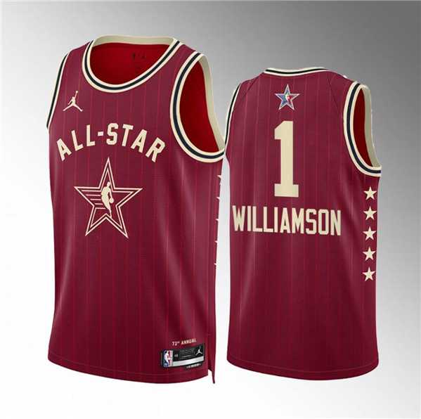 Men's 2024 All-Star #1 Zion Williamson Crimson Stitched Basketball Jersey,We sell and wholesale Men's 2024 All-Star #1 Zion Williamson Crimson Stitched Basketball Jersey on line form chian!